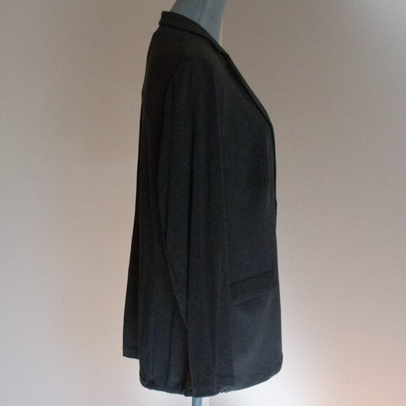 MAGASCHONI WOMAN One Button Knit Blazer Jacket - Charcoal Gray - Size 1X - Picture 4 of 6